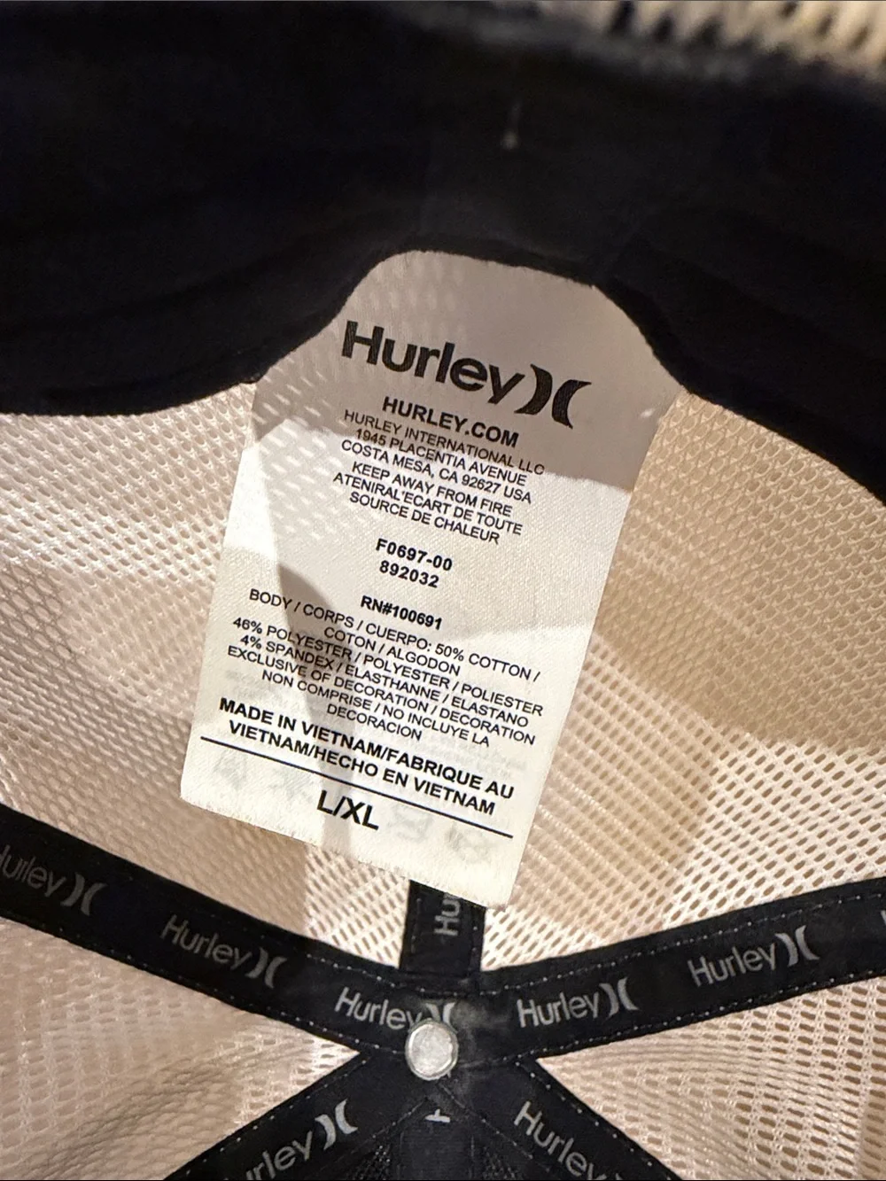 Hurley Blue & White Mesh Kids Trucker Hat